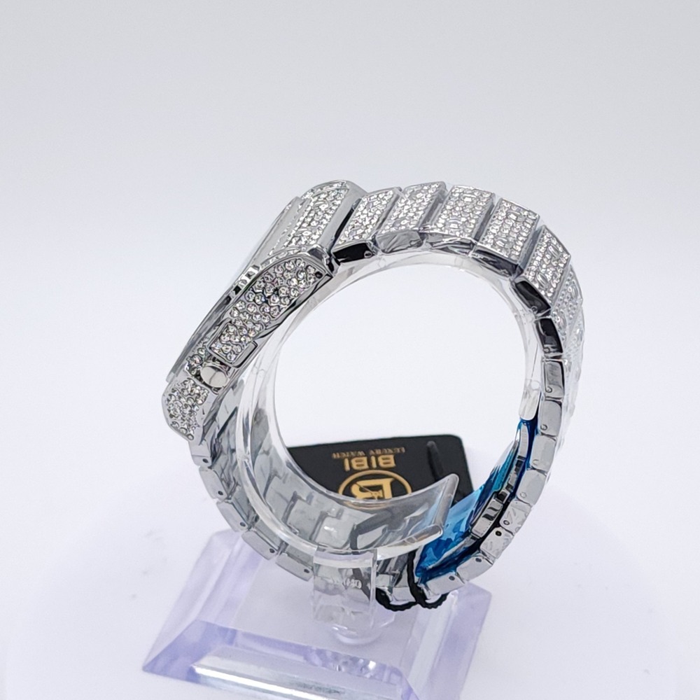BIBI Iced Out Crystal Watch Silver 34mm - Picture 12 of 17
